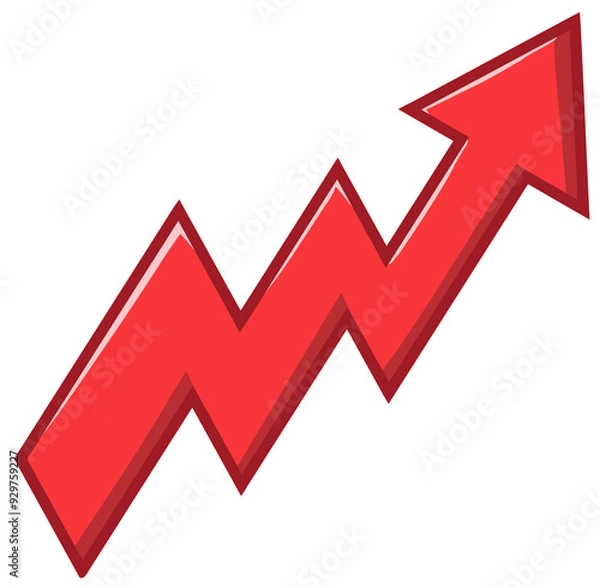 Obraz red arrow graph