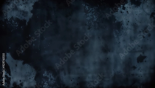 Obraz Grunge textured wall with dark edges and indigo blue tones. Grunge background design for poster, wallpaper, and banner