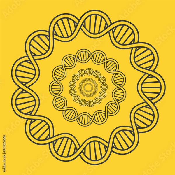 Obraz circular genetic design vector yellow background