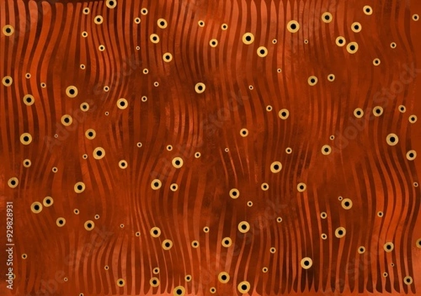 Fototapeta Abstract Geometrical Background. Wavy lines with circles.