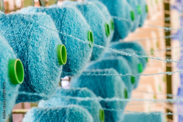 Obraz Wool cabling machine closup