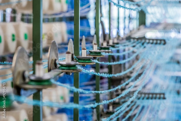 Obraz Wool cabling process close up