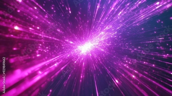 Fototapeta Purple and Black Background with Burst of Light