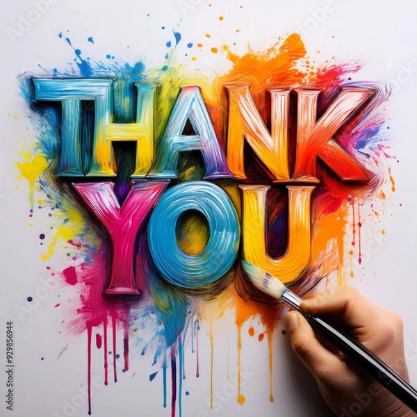 Fototapeta 페인팅글귀(고마워)