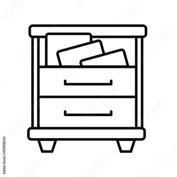 Obraz drawer line icon with white background vector stock illustration