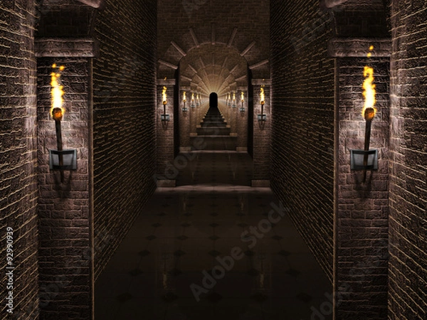 Obraz Medieval castle corridor