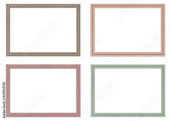 Obraz オータムカラーのフォトフレームイラスト