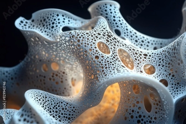 Fototapeta Microscopic nanotech structures creating complex, intricate patterns, showcasing the beauty of advanced technology at a minuscule scale, highlighting innovation and precision.
