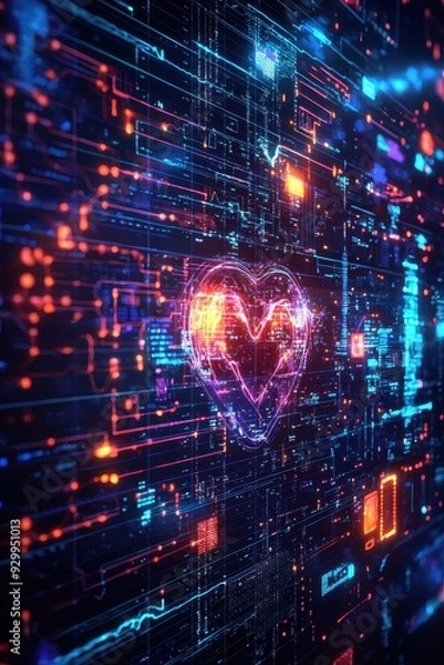 Fototapeta Digital Heartbeat