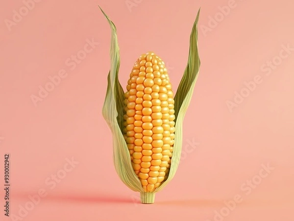 Fototapeta A simple Corn, solid in color and pattern on a solid background