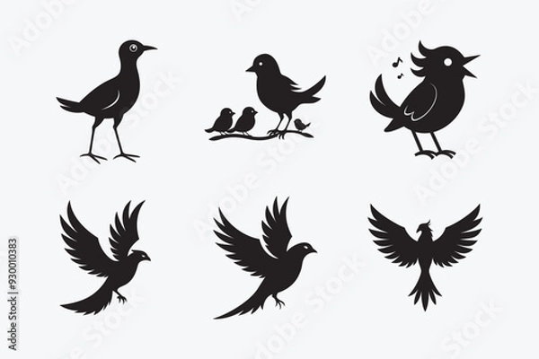 Fototapeta Bird Silhouette Vector Bundle