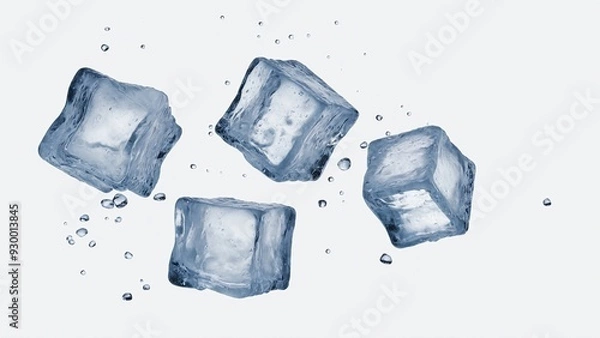 Obraz Ice cubes flying