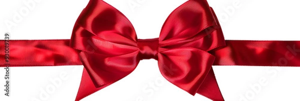 Fototapeta bowknot, red ribon, no-background, horizontal