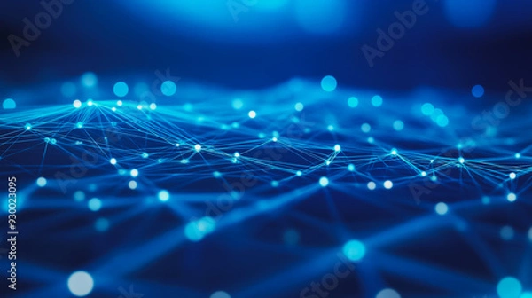 Obraz Abstract business connection of lines from nodes It is connected to endless nodes and represents the innovation of communication in the network.