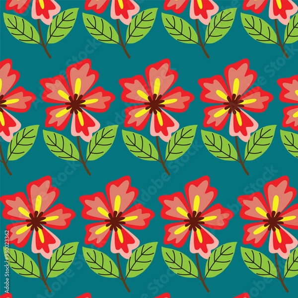 Fototapeta Explore a stunning collection of seamless vector patterns featuring elegant floral designs, intricate leaves, and lush foliage. Perfect for adding a touch of nature to your creative projects.