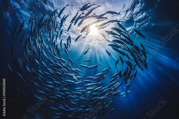 Obraz Fish School Sunlight.