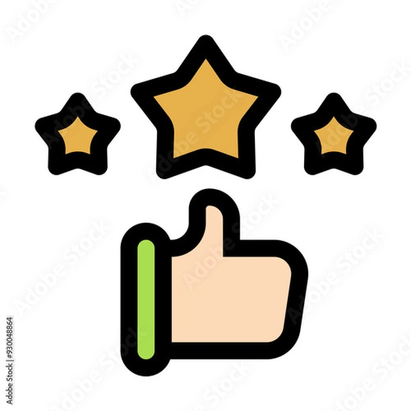 Fototapeta Rating Icon in Flat Style Suitable for Web, Apps, Presentation, or Printable Meanings