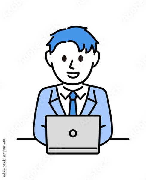 Fototapeta パソコンを操作するビジネスマン