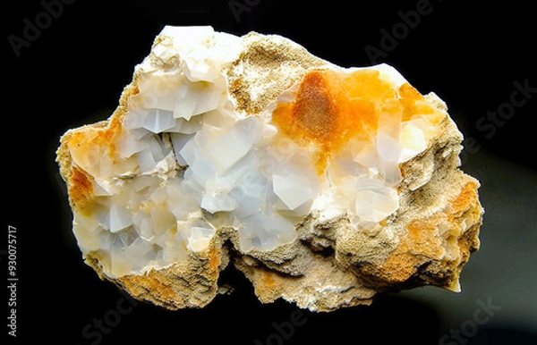 Obraz Bakerite is rare precious natural geological stone on gradient background in low key, isolate. AI generated.