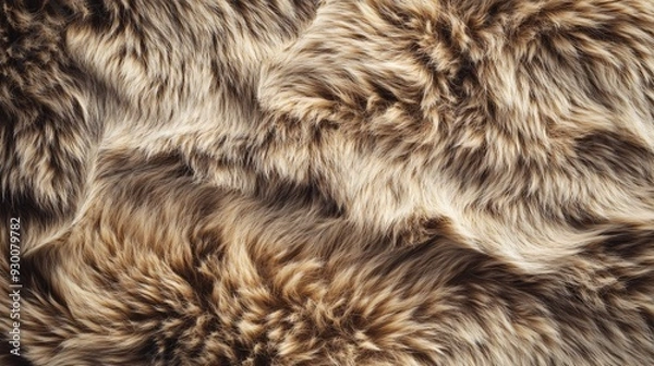 Fototapeta Luxurious Faux Fur Background Texture in Top View