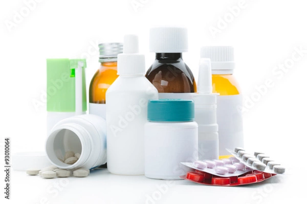 Obraz Puste butelki leków