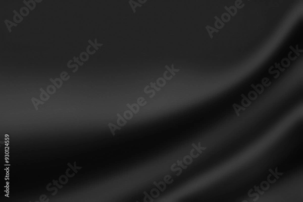 Obraz 上品なウェーブのあるクラシカルな黒い布の画像。光沢がおしゃれで大人っぽいイメージ。ブラックフライデーや招待状などの背景