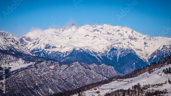 Fototapeta alps winter landscape