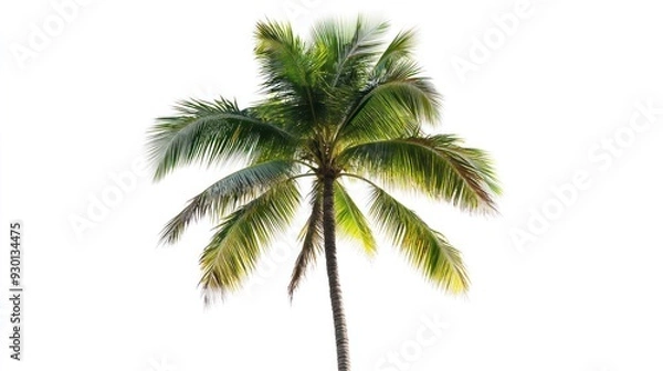 Fototapeta Isolated Palm Tree on a White Background