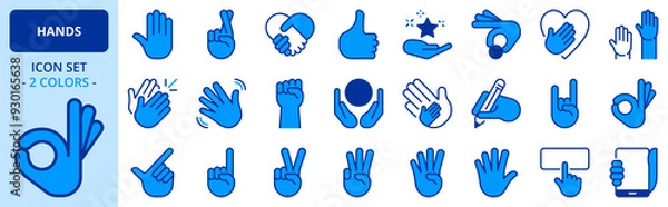 Obraz Icons in two colors about hand gestures
