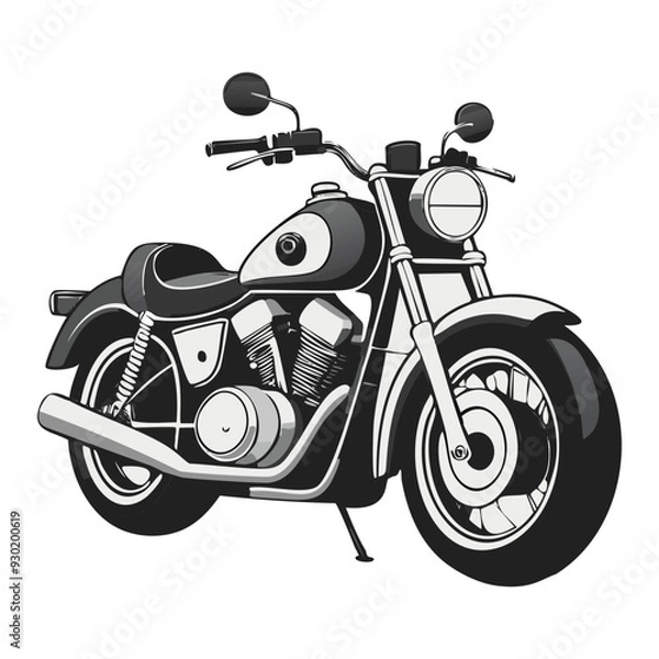 Obraz Harley Motorcycle on a white background