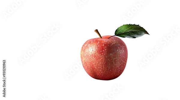 Fototapeta Apple with a leaf_Transparent background PNG