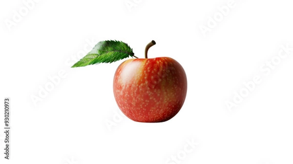 Fototapeta Apple with a leaf_Transparent background PNG