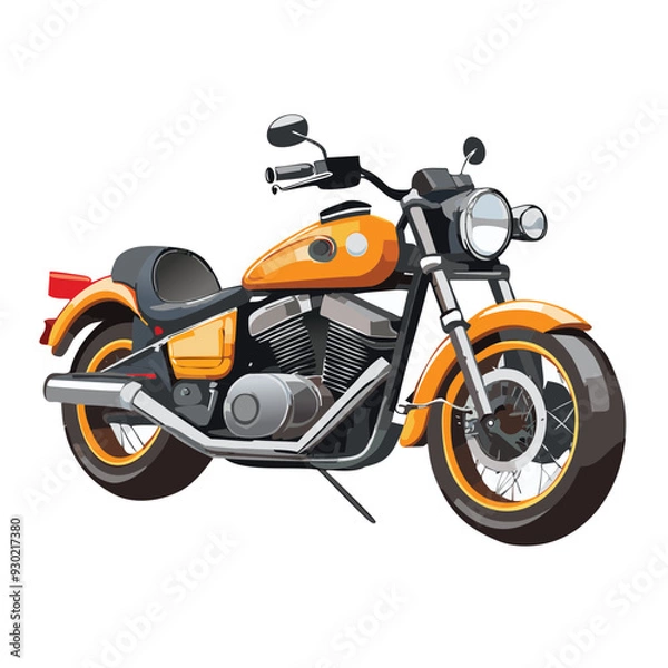 Obraz Orange Motorcycle on a white background