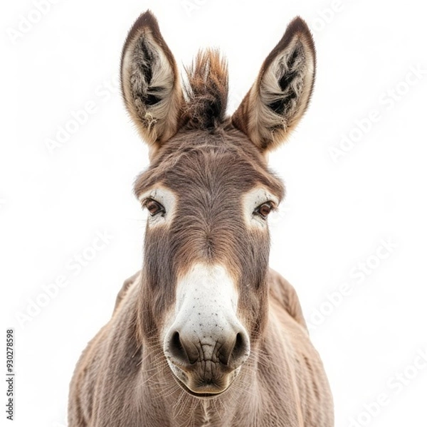 Fototapeta donkey on white background.