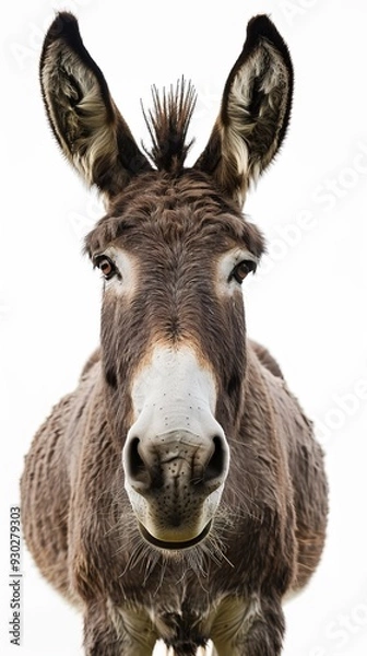 Fototapeta donkey on white background.