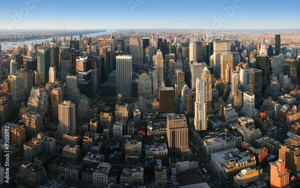 Fototapeta Manhattan from Empire State building top, New York.