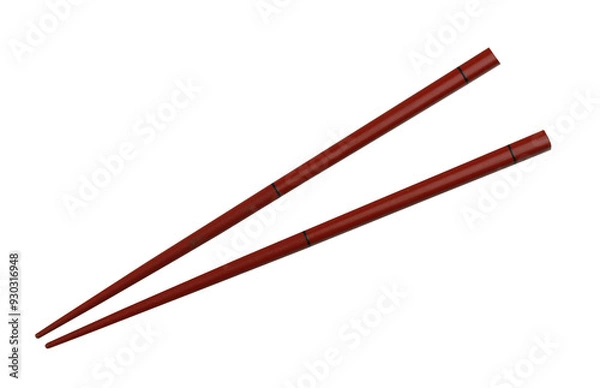 Obraz Wooden  chopsticks are used as eating utensils, with transparent image.