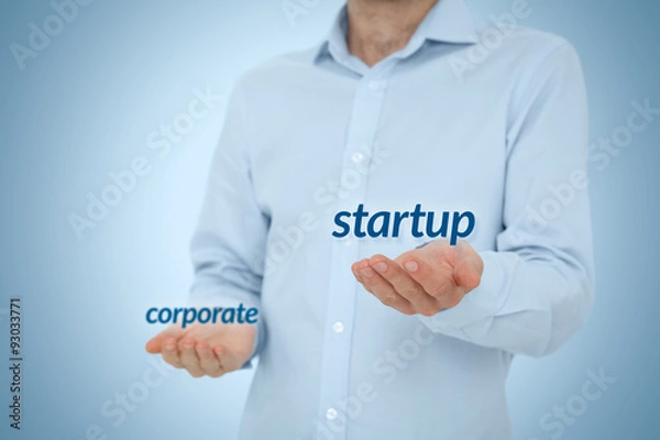 Fototapeta Startup versus corporate
