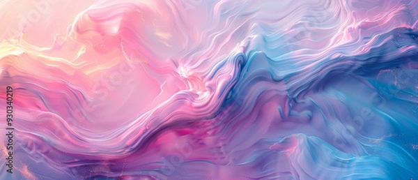 Fototapeta A vibrant abstract background with flowing pink and blue colors, evoking sense of calm and creativity.