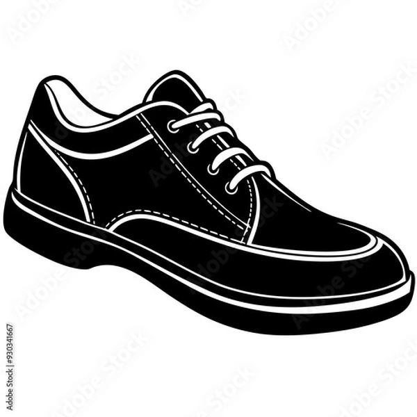 Fototapeta Shoe cartoon isolated on white, shoe vector illustration, pair of shoes vector art, pair of shoes silhouette, Animal icon, shoes line art, eps