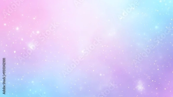 Obraz A dreamy pastel cosmic background with stars, creating a serene and whimsical atmosphere.