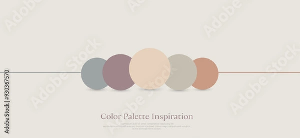 Fototapeta Modern boho color palette inspiration, for branding, color swatches