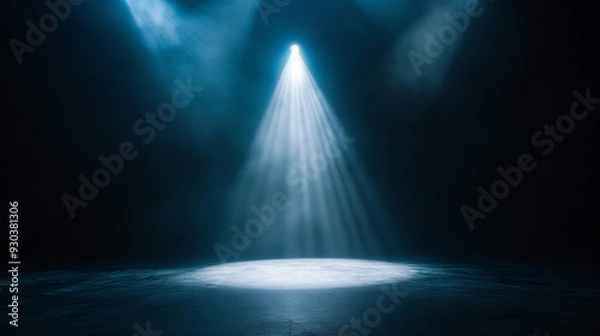 Obraz Dimly lit stage background with a bright spotlight