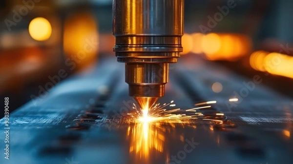 Obraz Close-up of a TIG welding torch, focusing on the precision and control needed for fine welding work.