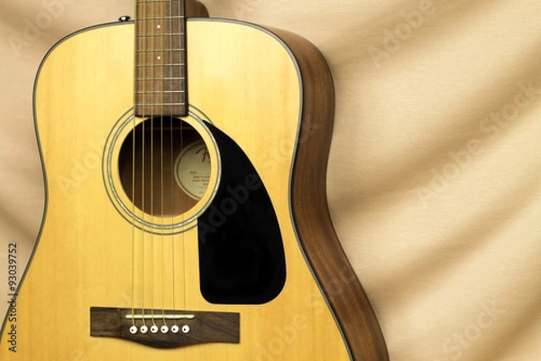 Obraz Beautiful acoustic guitar on background