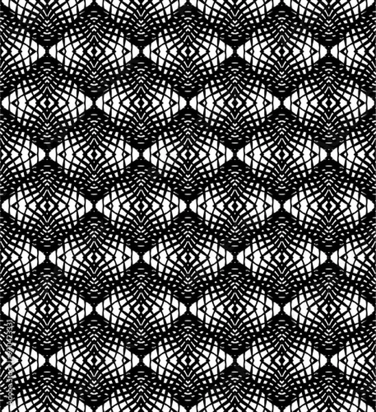 Fototapeta black and white seamless pattern geometric texture background.
