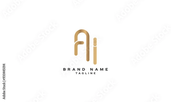Obraz RAI, RIA, ARI, AIR, IAR, IRA, AI, IA, Abstract initial monogram letter alphabet logo design