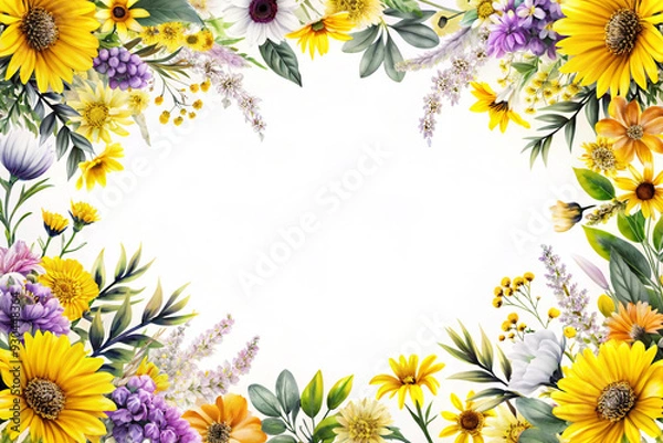 Fototapeta Flowers on a white isolated background with copy space, AI Generation