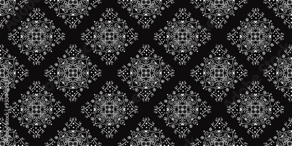 Obraz black and white seamless pattern