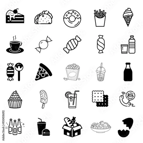 Obraz food icons set